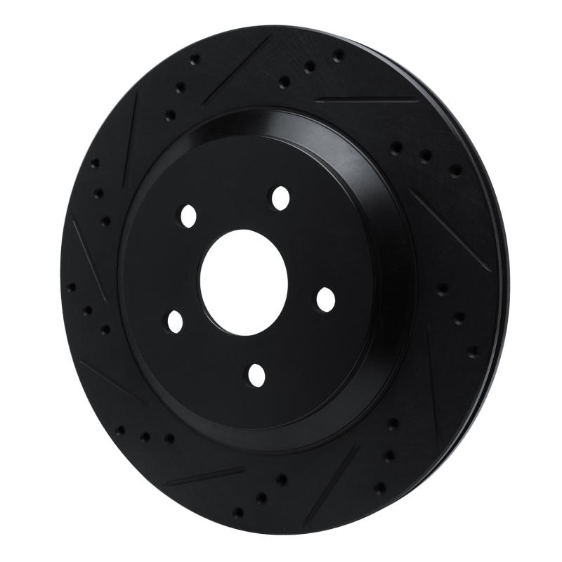 Ford Freestar Brake Rotor (1) - Rear Left - R1 Concepts - Drilled & Slotted - Black - `04-`07